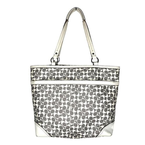 Coach Heritage Signature Stripe Pink White Tote Bag F15137 - Picture 14 of 14